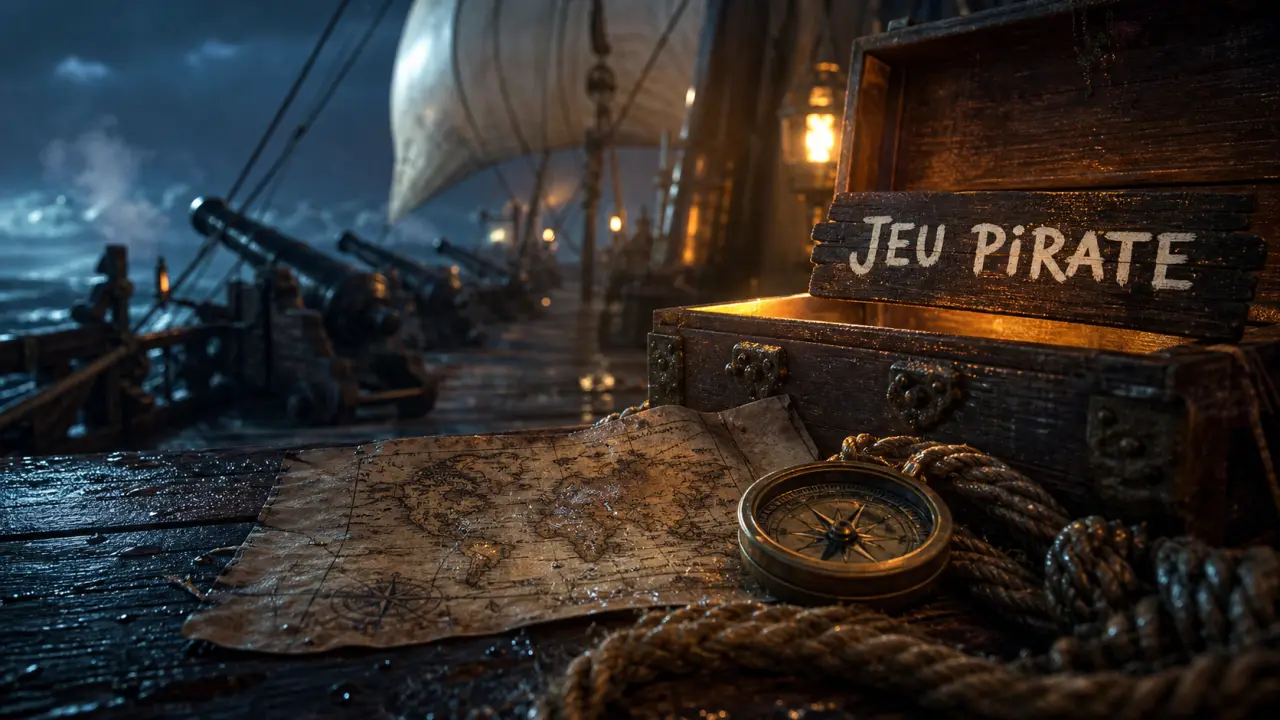 Jeu pirate solo, coop ou famille sur un navire pirate