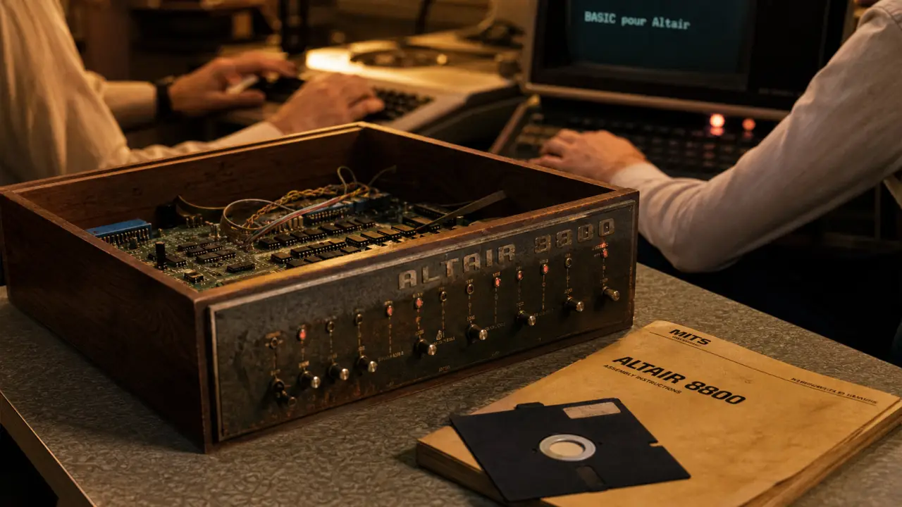 Qui a cofonde microsoft : BASIC pour Altair, Gates et Allen, photo des années 1970