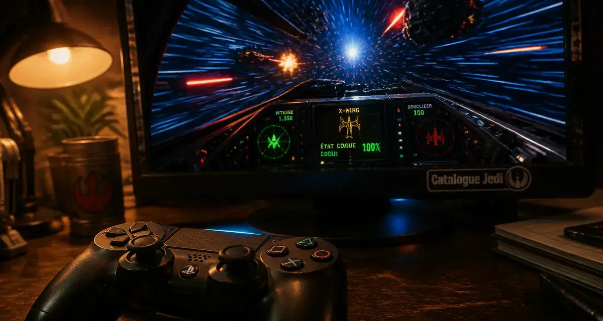 Star wars le jeu : manette, cockpit spatial et combat