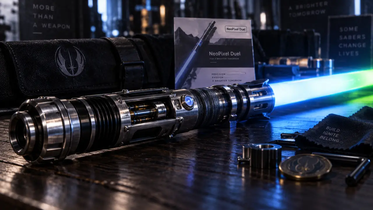 Sabres lasers Star Wars NeoPixel Duel : réplique avec lame allumée bleue